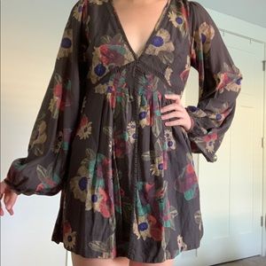 Free People puff sleeved floral dress